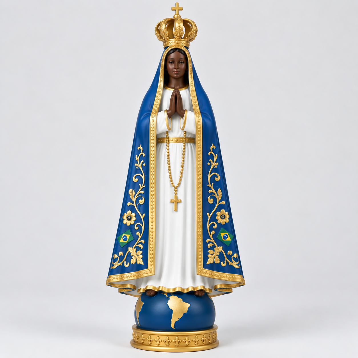 Nossa Senhora Aparecida com Coroa e Manto Azul