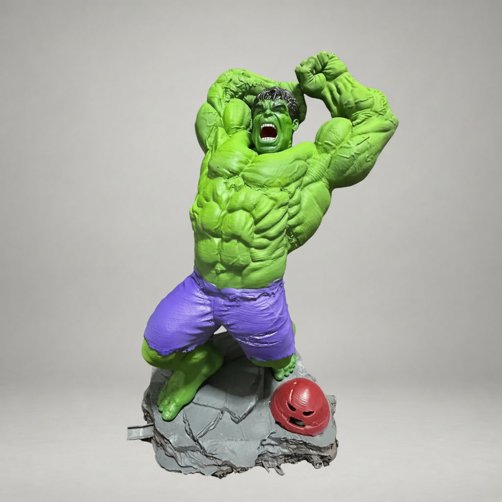Estátua Hulk Fúria Sobre Ruínas