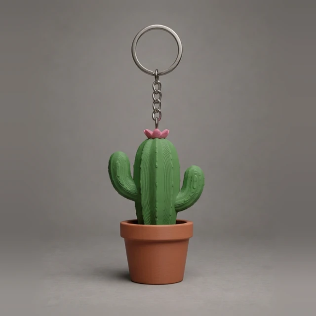 Chaveiro Cacto no Vaso 3D