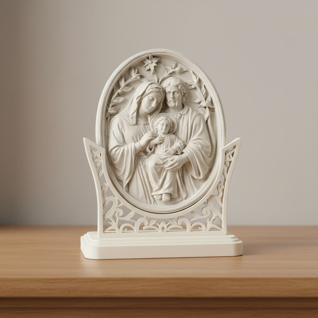 Medalhão Sagrada Família em Relevo