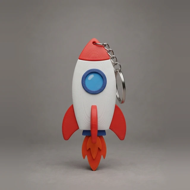 Chaveiro Foguete 3D