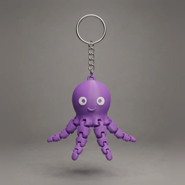 Chaveiro Polvo Articulado 3D
