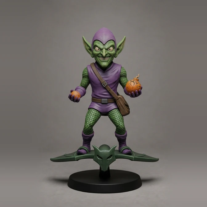 Estátua Duende Verde Colecionável